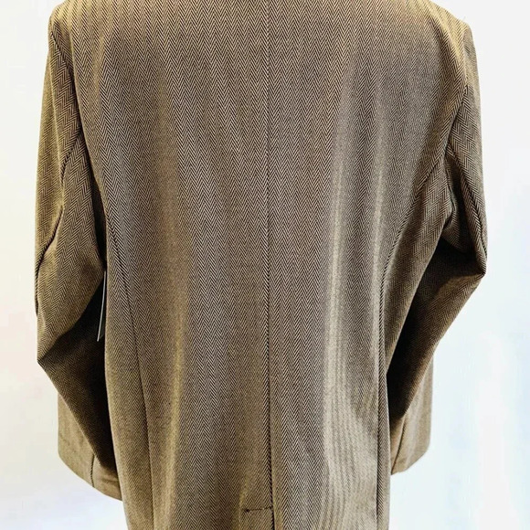 NWT CROFT & BARROW Women Long Sleeve One Button Brown Blazer Jacket Size PXL - Picture 8 of 14